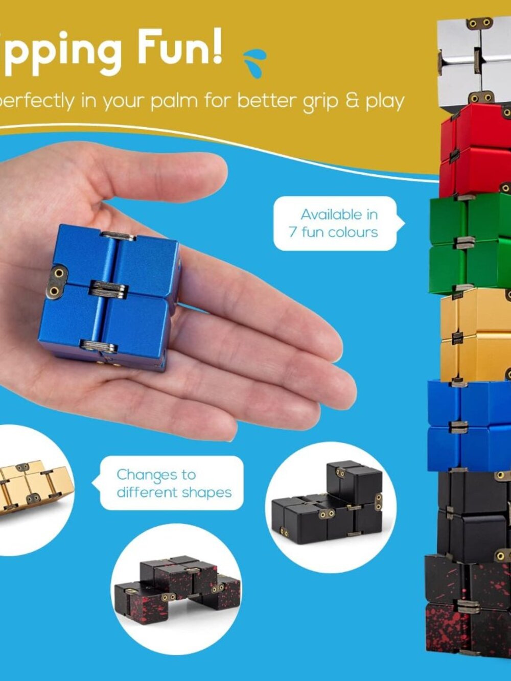 theFube Infinity Cube Fidget Toys Adults - Aluminum Infinite Magic Cube with Cas - Picture 6 of 9